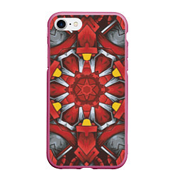 Чехол iPhone 7/8 матовый Калейдоскоп из красных узоров, цвет: 3D-малиновый