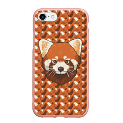 Чехол iPhone 7/8 матовый Милая красная панда, цвет: 3D-светло-розовый