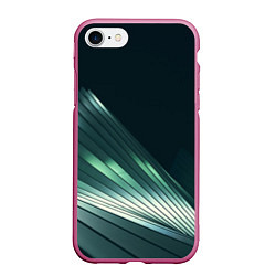 Чехол iPhone 7/8 матовый Геометрические сияющие металлические листы, цвет: 3D-малиновый