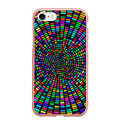 Чехол iPhone 7/8 матовый Цветная спираль - оптическая иллюзия, цвет: 3D-светло-розовый