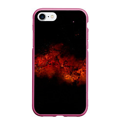 Чехол iPhone 7/8 матовый Абстрактные взрывы в космосе и красные звёзды