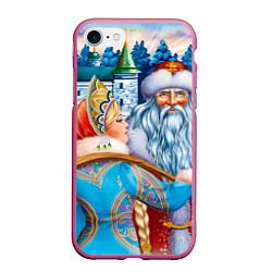 Чехол iPhone 7/8 матовый Дед Мороз со Снегуркой
