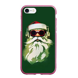 Чехол iPhone 7/8 матовый Добрый Санта, цвет: 3D-малиновый