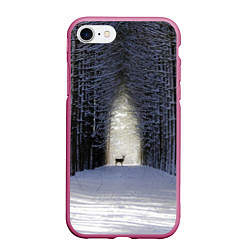 Чехол iPhone 7/8 матовый Олень в зимнем лесу