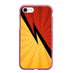Чехол iPhone 7/8 матовый Желтая красная молния