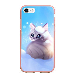 Чехол iPhone 7/8 матовый Заснеженный котик