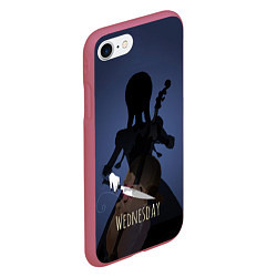 Чехол iPhone 7/8 матовый Wednesday & Violin, цвет: 3D-малиновый — фото 2