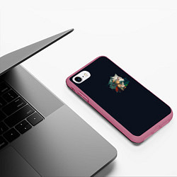Чехол iPhone 7/8 матовый Повелительница зверей и дочь волчицы, цвет: 3D-малиновый — фото 2