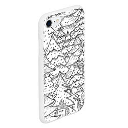 Чехол iPhone 7/8 матовый Раскраска ежи в еловом лесу, цвет: 3D-белый — фото 2