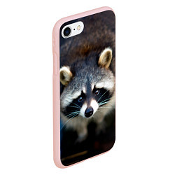 Чехол iPhone 7/8 матовый Застенчивый енот, цвет: 3D-светло-розовый — фото 2
