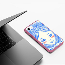 Чехол iPhone 7/8 матовый Ретро-Снегурочка, цвет: 3D-малиновый — фото 2