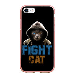 Чехол iPhone 7/8 матовый Бойцовский клуб : бойцовский кот, цвет: 3D-светло-розовый