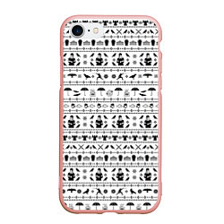 Чехол iPhone 7/8 матовый Black pattern Wednesday Addams