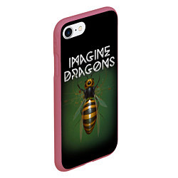 Чехол iPhone 7/8 матовый Imagine Dragons рок, цвет: 3D-малиновый — фото 2