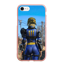 Чехол iPhone 7/8 матовый Vault 111 suit at Fallout 4 Nexus, цвет: 3D-светло-розовый