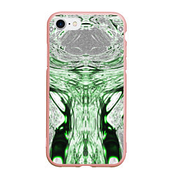 Чехол iPhone 7/8 матовый Зеленый узор, цвет: 3D-светло-розовый