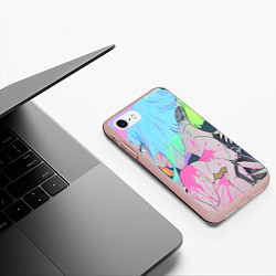 Чехол iPhone 7/8 матовый Люси - Cyberpunk Edgerunners, цвет: 3D-светло-розовый — фото 2