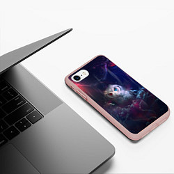 Чехол iPhone 7/8 матовый Мистическая сова, цвет: 3D-светло-розовый — фото 2