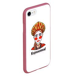 Чехол iPhone 7/8 матовый Королевна в кокошнике, цвет: 3D-малиновый — фото 2