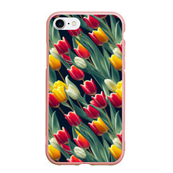 Чехол iPhone 7/8 матовый Много тюльпанов