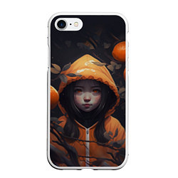 Чехол iPhone 7/8 матовый Девочка в оранжевой толстовке