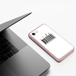 Чехол iPhone 7/8 матовый Barcode love you, цвет: 3D-светло-розовый — фото 2