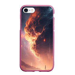 Чехол iPhone 7/8 матовый Галактика над живописным пейзажем