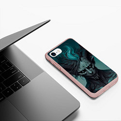 Чехол iPhone 7/8 матовый Демон леса, цвет: 3D-светло-розовый — фото 2