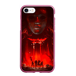 Чехол iPhone 7/8 матовый Призрак Цусимы, цвет: 3D-малиновый