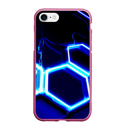 Чехол iPhone 7/8 матовый Neon abstraction plates storm