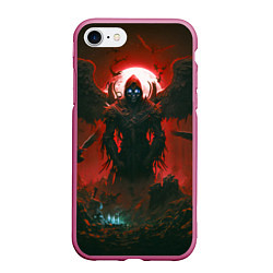 Чехол iPhone 7/8 матовый Крылатый демон, цвет: 3D-малиновый