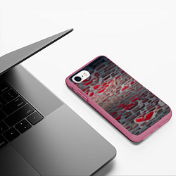 Чехол iPhone 7/8 матовый Любовная абстракция, цвет: 3D-малиновый — фото 2