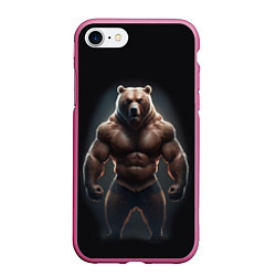 Чехол iPhone 7/8 матовый Сильный медведь спортсмен