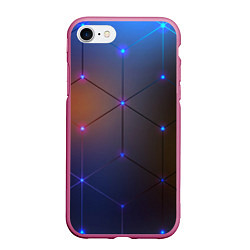 Чехол iPhone 7/8 матовый Космические треугольники, цвет: 3D-малиновый