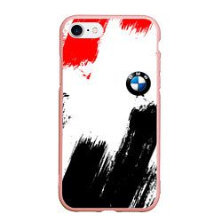 Чехол iPhone 7/8 матовый BMW art, цвет: 3D-светло-розовый