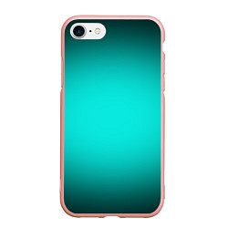 Чехол iPhone 7/8 матовый Бирюзовый градиент, цвет: 3D-светло-розовый