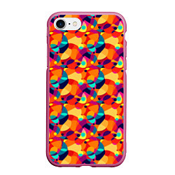 Чехол iPhone 7/8 матовый Абстрактный узор из разноцветных окружностей