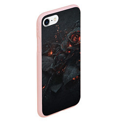 Чехол iPhone 7/8 матовый Пепельная роза горит, цвет: 3D-светло-розовый — фото 2