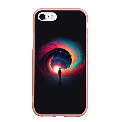 Чехол iPhone 7/8 матовый На пути к новым мирам, цвет: 3D-светло-розовый