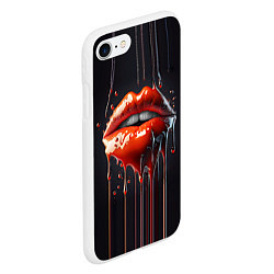 Чехол iPhone 7/8 матовый Сладкие красные губы, цвет: 3D-белый — фото 2