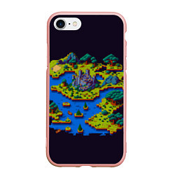 Чехол iPhone 7/8 матовый Пиксельный остров и замок