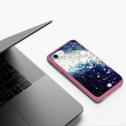 Чехол iPhone 7/8 матовый Необъятные просторы вселенной, цвет: 3D-малиновый — фото 2