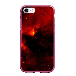 Чехол iPhone 7/8 матовый Огненный туманный космос, цвет: 3D-малиновый