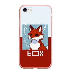 Чехол iPhone 7/8 матовый Пиксельная лиса с надписью fox