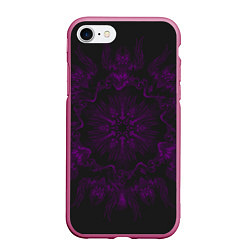Чехол iPhone 7/8 матовый Фиолетовый узор, цвет: 3D-малиновый