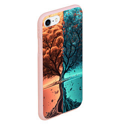 Чехол iPhone 7/8 матовый Таинственное дерево в озере, цвет: 3D-светло-розовый — фото 2