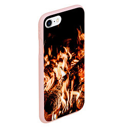 Чехол iPhone 7/8 матовый Огонь-пламя, цвет: 3D-светло-розовый — фото 2
