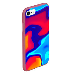 Чехол iPhone 7/8 матовый Смесь красок ультрафиолет, цвет: 3D-малиновый — фото 2