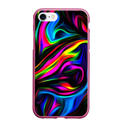 Чехол iPhone 7/8 матовый Неон кистью краски, цвет: 3D-малиновый