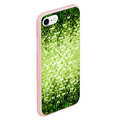 Чехол iPhone 7/8 матовый Геометрическое зелёное искажение в пространстве, цвет: 3D-светло-розовый — фото 2